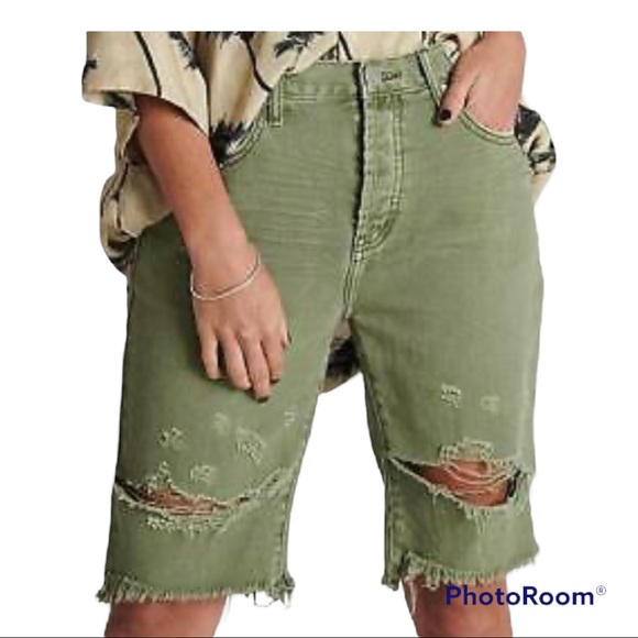 One Teaspoon Pants - One Teaspoon Khaki Truckers Long Length Shorts Size 24 NWT